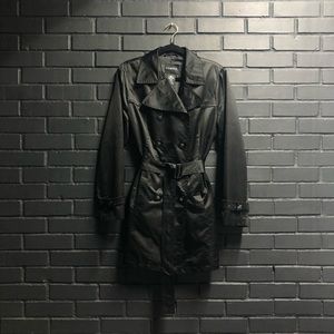 LIKE NEW! Black Satin Trench Coat